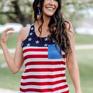 US Flag Racer Back Top